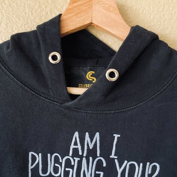 Sweatshirt Hoodie With Pug Dog Graphic Am I Pugging You? - Picture 5 of 15
